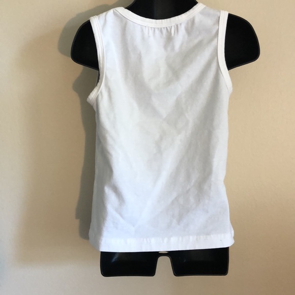 5th Birthday Shirt, Girls White Tank Top w/ Pink And Gold Sequins - Picture 3 of 5